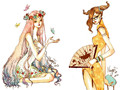 欣赏，12星座绘图美女