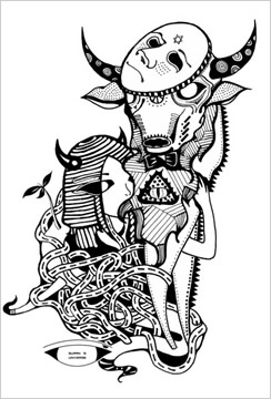十二星座黑白特色插画大全2
