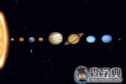 与地球同在的太阳系八大行星比例大小1